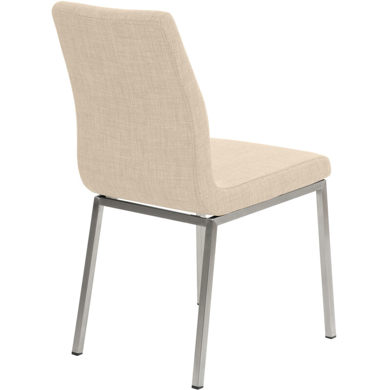 Colmar stilfuld spisestol med stofbetræk høj ryg og rustfri stålramme