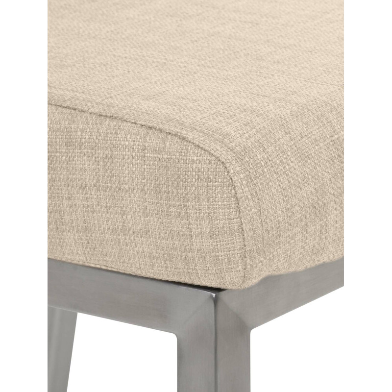 Colmar stilfuld spisestol med stofbetræk høj ryg og rustfri stålramme