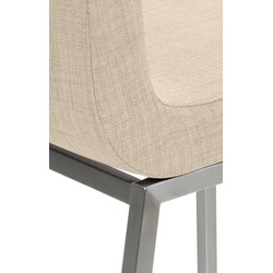 Colmar stilfuld spisestol med stofbetræk høj ryg og rustfri stålramme