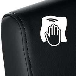 Moderne kunstlæder spisestol med ergonomisk ryglæn og rustfri stålramme