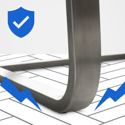 Moderne kunstlæder spisestol med ergonomisk ryglæn og rustfri stålramme