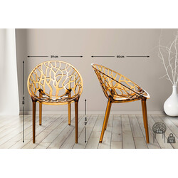 2 stk Crystal XXL stabelbar vejrbestandig havestol polykarbonat