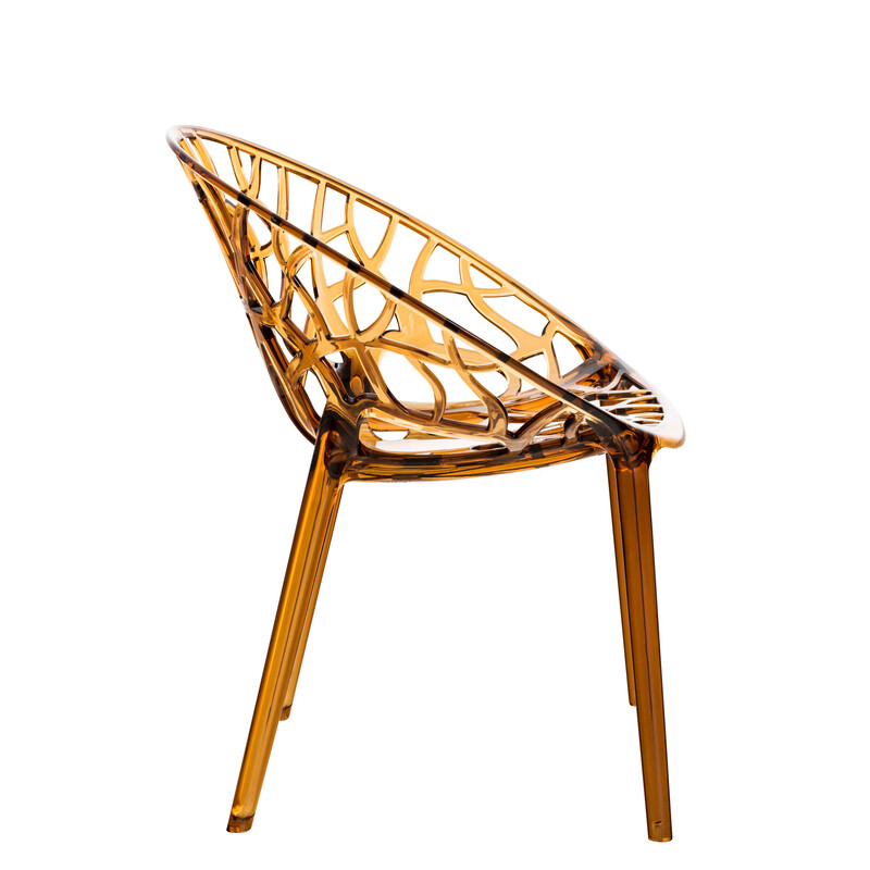 2 stk Crystal XXL stabelbar vejrbestandig havestol polykarbonat