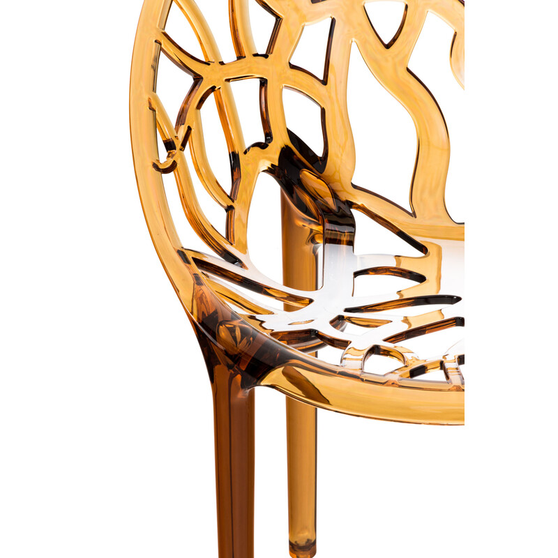 2 stk Crystal XXL stabelbar vejrbestandig havestol polykarbonat