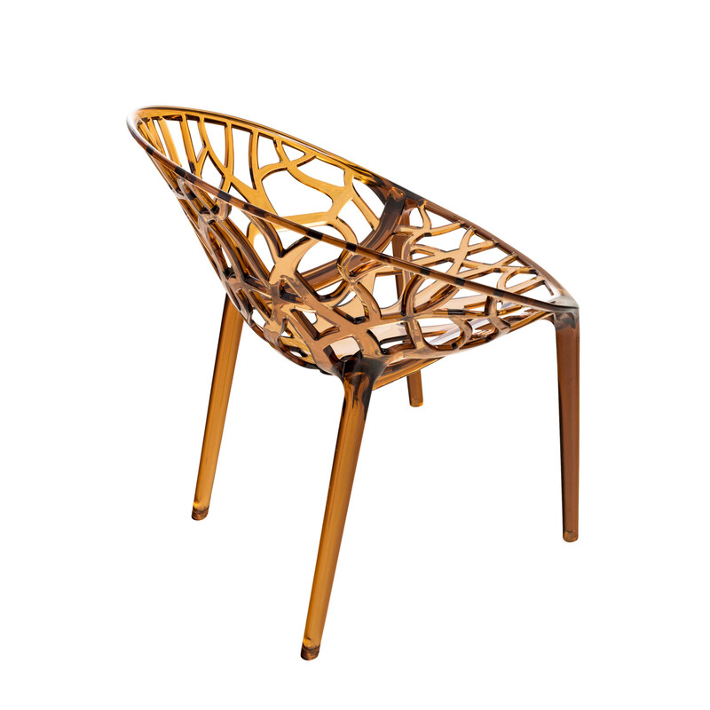 2 stk Crystal XXL stabelbar vejrbestandig havestol polykarbonat