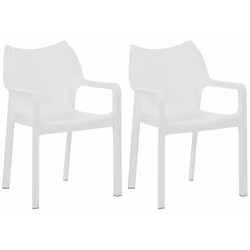 Diva-stabelbare stole 2 stk sæt til indendørs og udendørs brug