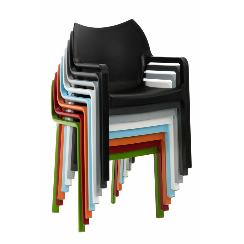 Diva-stabelbare stole 2 stk sæt til indendørs og udendørs brug