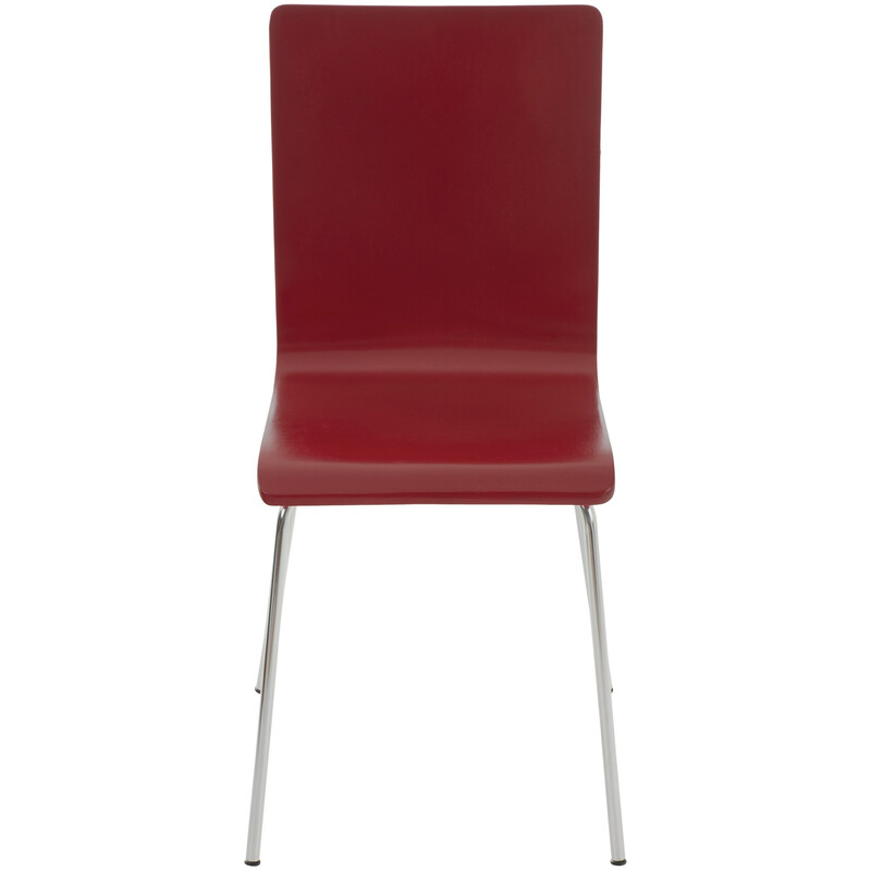 Stilfuld træ gæstestol med kromramme til køkken og arbejdsrum