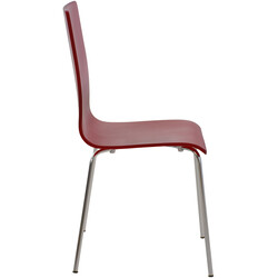 Stilfuld træ gæstestol med kromramme til køkken og arbejdsrum