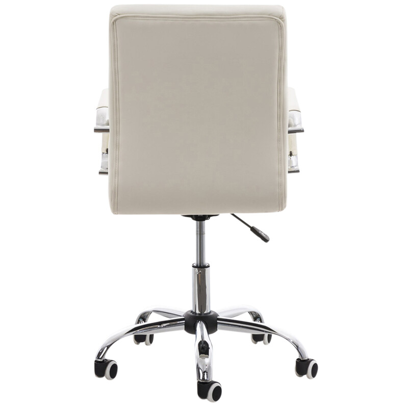 Moderne ergonomisk kontorstol med kunstlæder højdejustering og kromet ramme