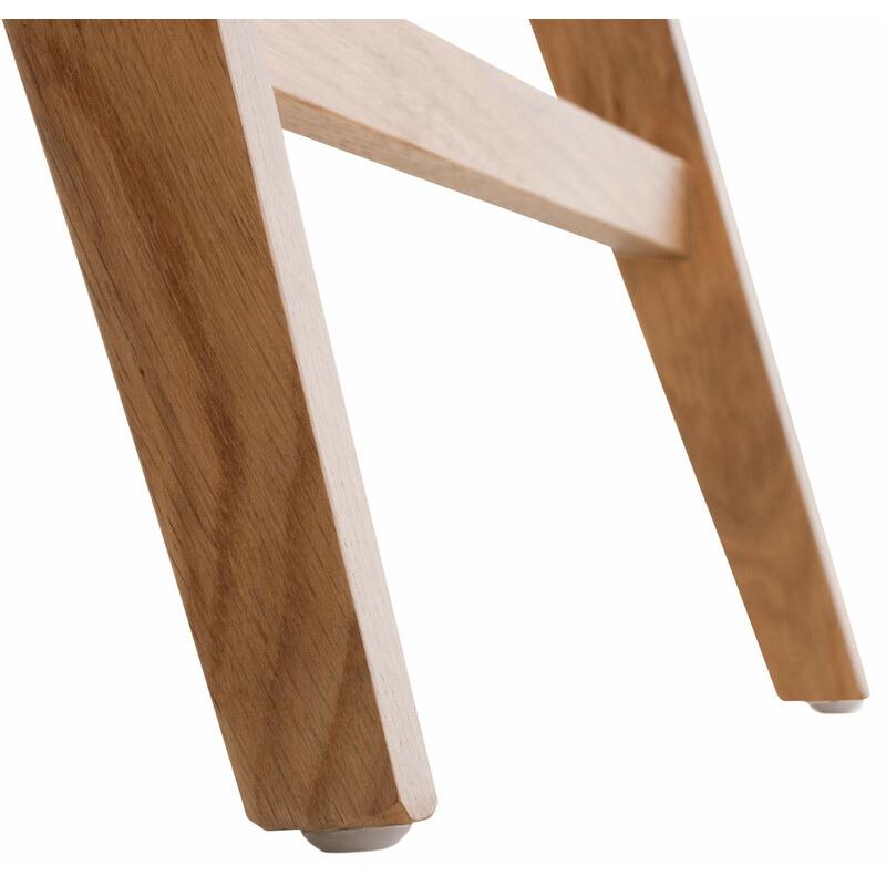 Moderne hvid skrivebord med egetræ ben og opbevaring 110 cm