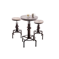 Justerbart ståbord i brandpostform af træ og stål 50 cm