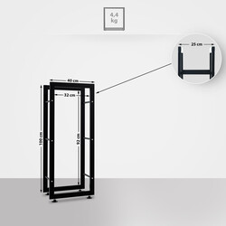 Elegant sort pejsestativ med justerbare gulvbeskyttere fås i flere størrelser indendørs