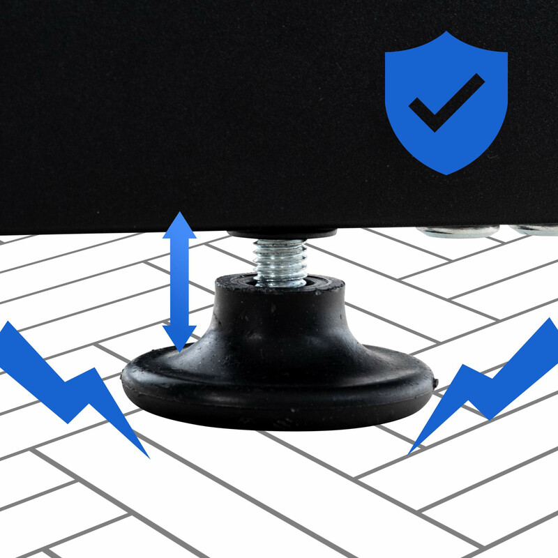 Elegant sort pejsestativ med justerbare gulvbeskyttere fås i flere størrelser indendørs