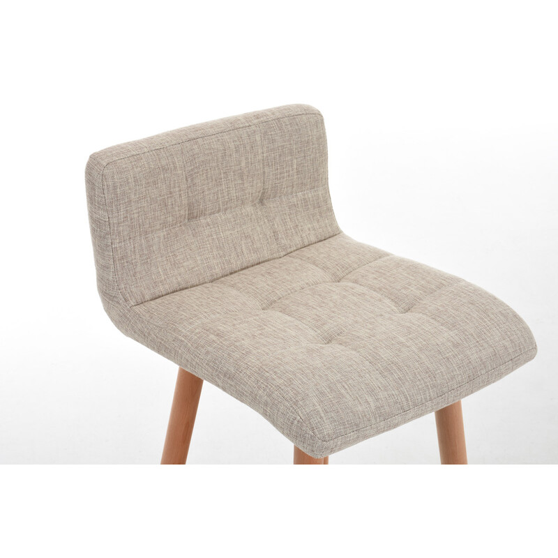 Lincoln stof barstol med birk ramme og polstret sæde