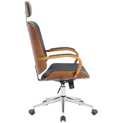 Ergonomisk kontorstol med justerbar højde nakkestøtte kunstlæder og metalramme