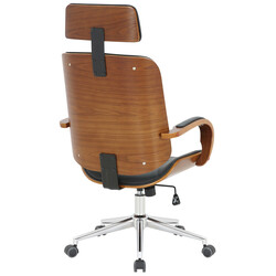 Ergonomisk kontorstol med justerbar højde nakkestøtte kunstlæder og metalramme