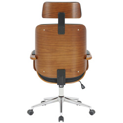 Ergonomisk kontorstol med justerbar højde nakkestøtte kunstlæder og metalramme