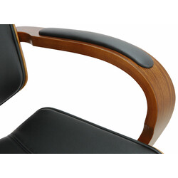 Ergonomisk kontorstol med justerbar højde nakkestøtte kunstlæder og metalramme