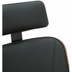 Ergonomisk kontorstol med justerbar højde nakkestøtte kunstlæder og metalramme