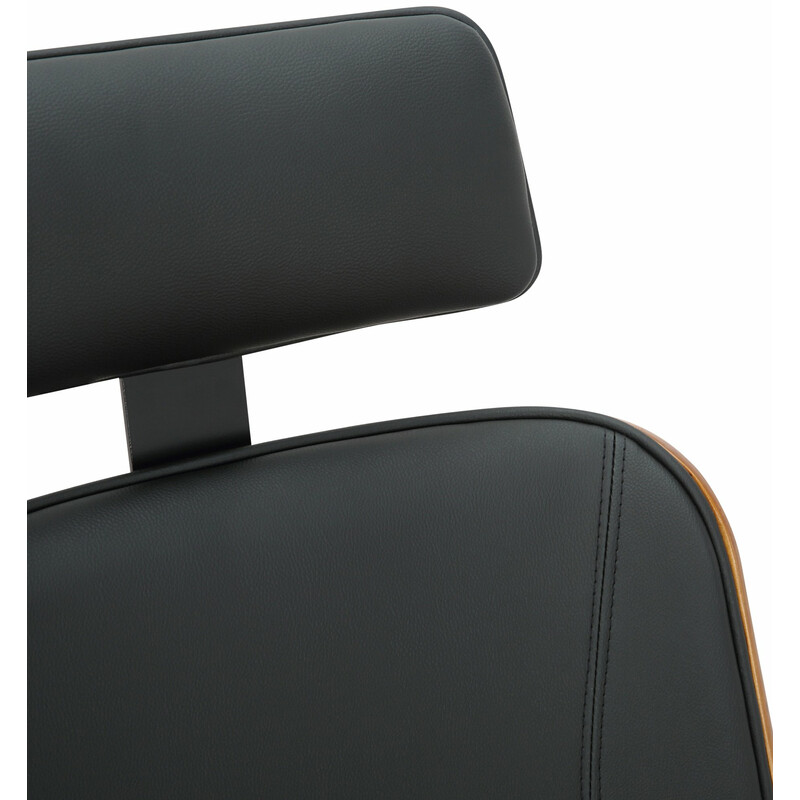 Ergonomisk kontorstol med justerbar højde nakkestøtte kunstlæder og metalramme