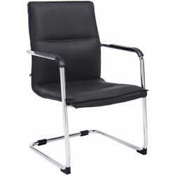 Seattle stilfuld kontorbesøgsstol i kunstlæder med kromramme