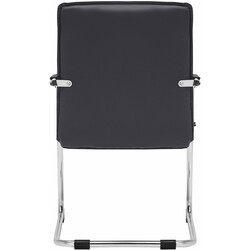 Seattle stilfuld kontorbesøgsstol i kunstlæder med kromramme