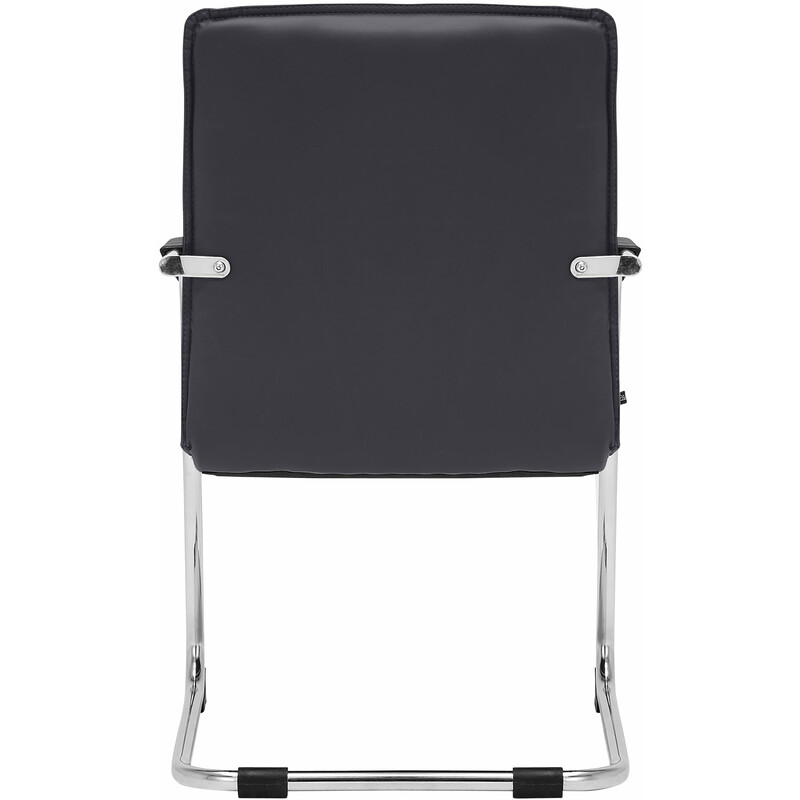 Seattle stilfuld kontorbesøgsstol i kunstlæder med kromramme