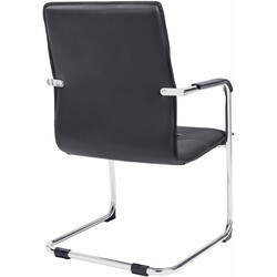 Seattle stilfuld kontorbesøgsstol i kunstlæder med kromramme