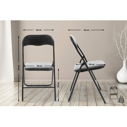 Felix sammenklappelig stol i kunstlæder med metalramme 115 kg