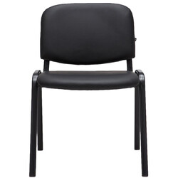 Ken stabelbar kunstlæderstol med sort metalramme til professionelt brug