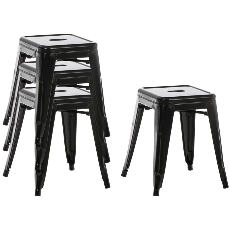 Armin 4 stole metal klassisk holdbar stabelbar sæt