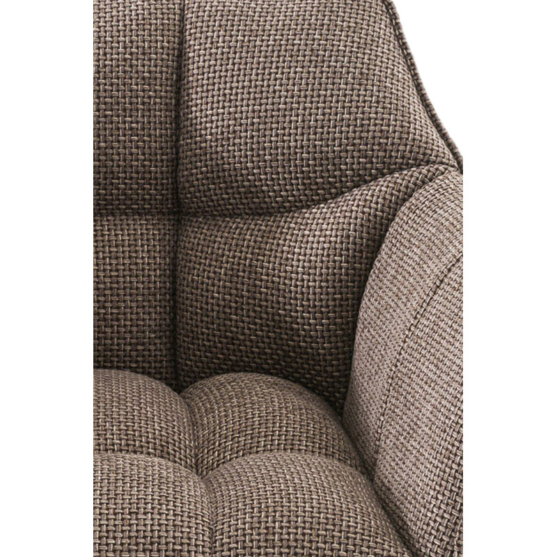 Elegant justerbar barstol med polstret stof armlæn og rustfri stålramme