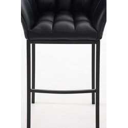 Damaso barstol i kunstlæder med fodstøtte armlæn og firebenet metalramme