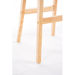 Elegant polstret barstol til køkken med buet træramme og fodstøtte