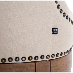 Lakewood barstol med stofbetræk høj ryg og gummitræ ramme