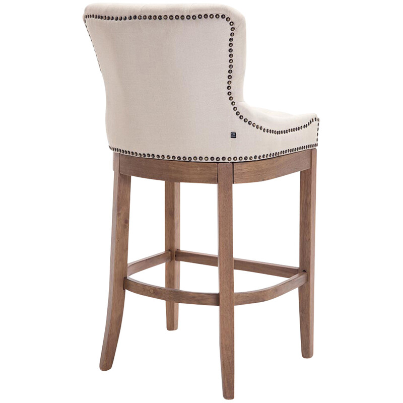 Lakewood barstol med stofbetræk høj ryg og gummitræ ramme