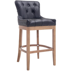 Lakewood barstol med ægte læder bøgetræ ramme høj ryglæn polstret