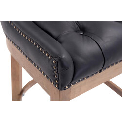 Lakewood barstol med ægte læder bøgetræ ramme høj ryglæn polstret