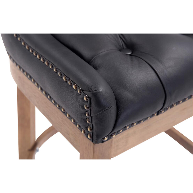 Lakewood barstol med ægte læder bøgetræ ramme høj ryglæn polstret