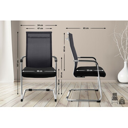 Brenda besøgsstol hældende metal med netstof og polstring