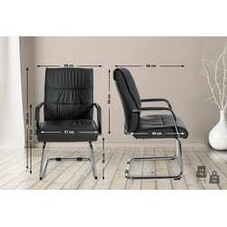 Besøgsstol Sievert kunstlæder ergonomisk design 58 cm ryghøjde 136 kg belastning