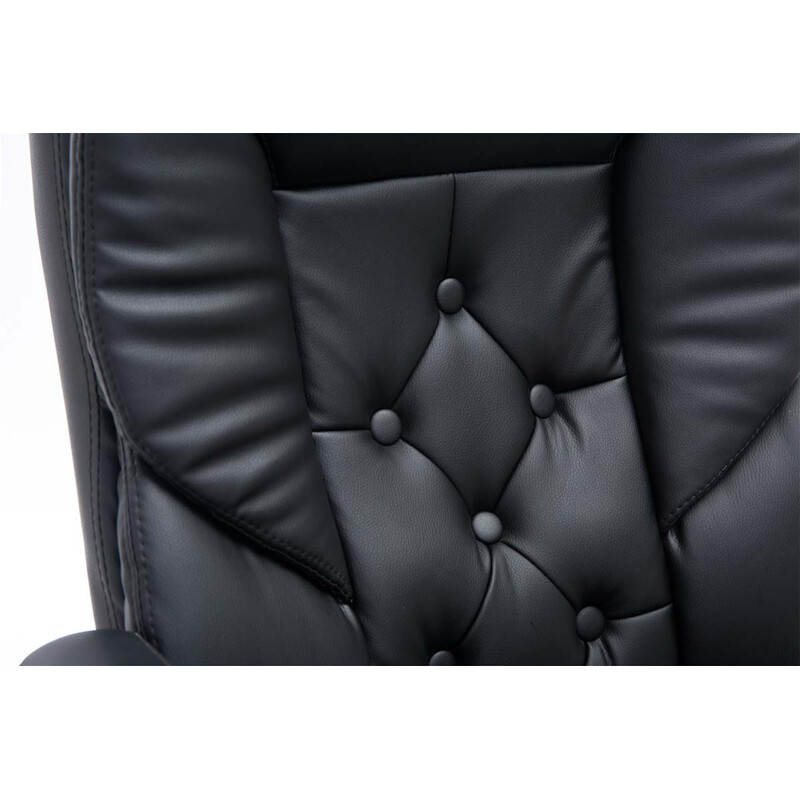 XXL ergonomisk kontorstol i kunstlæder med justerbar højde og 210 kg belastning