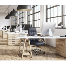 XXL kontorstol med kunstlæder ergonomisk høj rygjustering justerbar højde