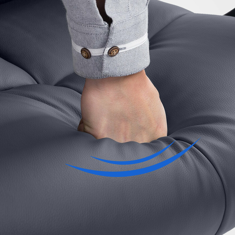 XXL kontorstol med kunstlæder ergonomisk høj rygjustering justerbar højde