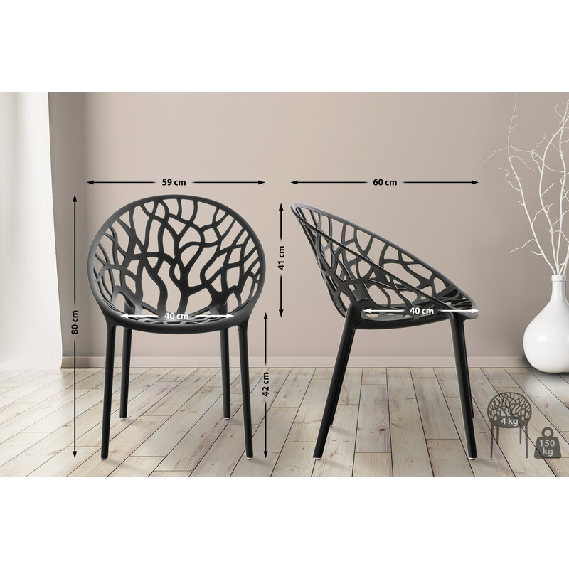 2 stk stilfulde stabelbare havestole i genanvendt plast