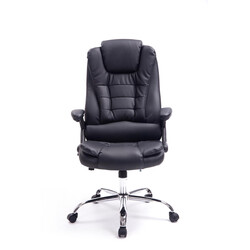 Ergonomisk kontorstol i kunstlæder med justerbar højde svingfunktion og fem hjul