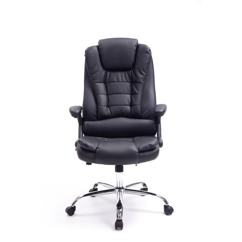 Ergonomisk kontorstol i kunstlæder med justerbar højde svingfunktion og fem hjul