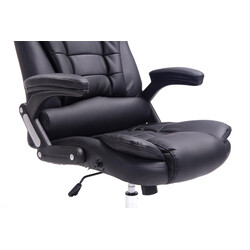 Ergonomisk kontorstol i kunstlæder med justerbar højde svingfunktion og fem hjul