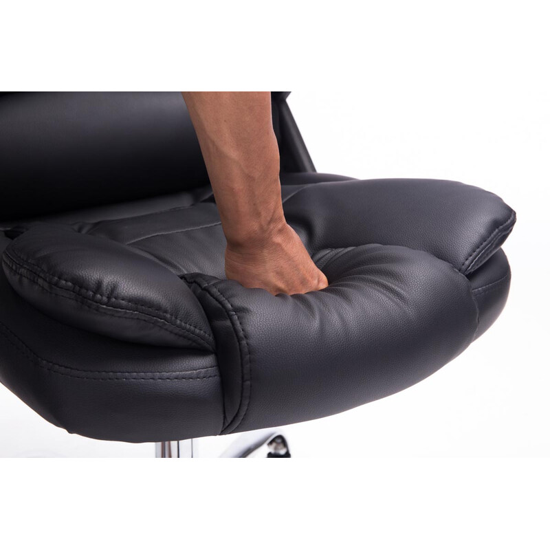 Ergonomisk kontorstol i kunstlæder med justerbar højde svingfunktion og fem hjul